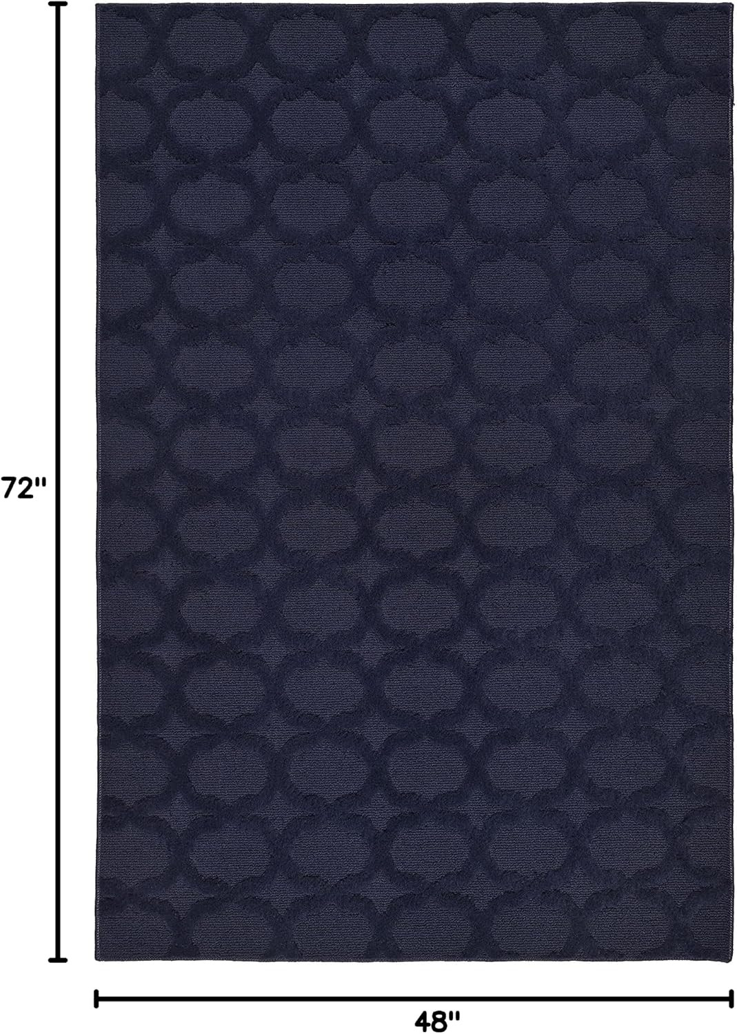 Sparta Non Slip Polypropylene 4 Ft. X 6 Ft. Navy Blue Area Rug- Ideal for Living