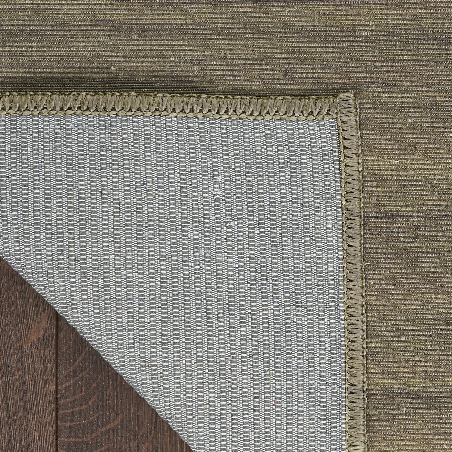 Nourison Washable Essentials Modern Green 6′ x 9′ Area Rug Non Shedding Bed Room