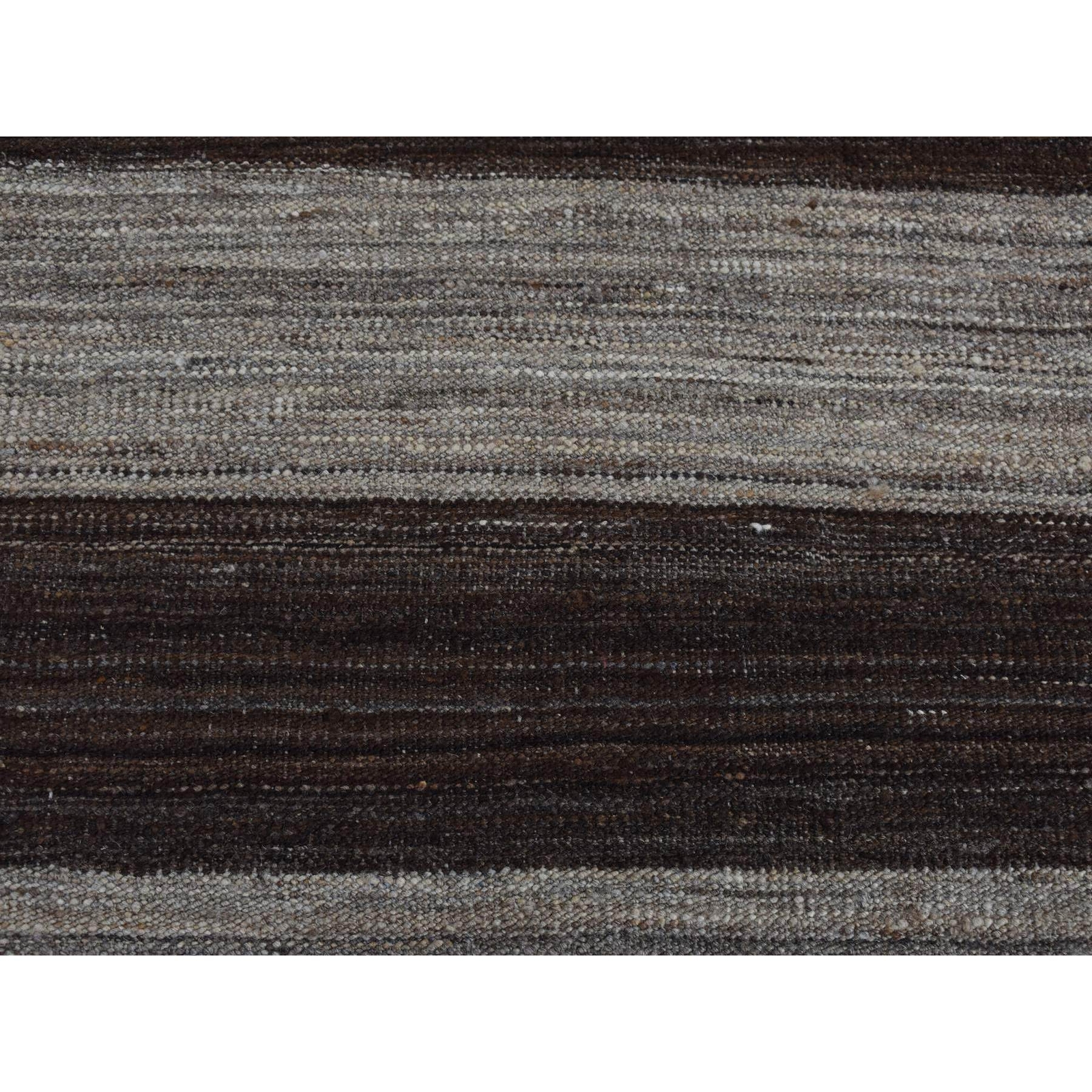 2′ x 3′ Brown Flat Weave Wide Stripe Design Wool Hand Woven Sample Rug R87798