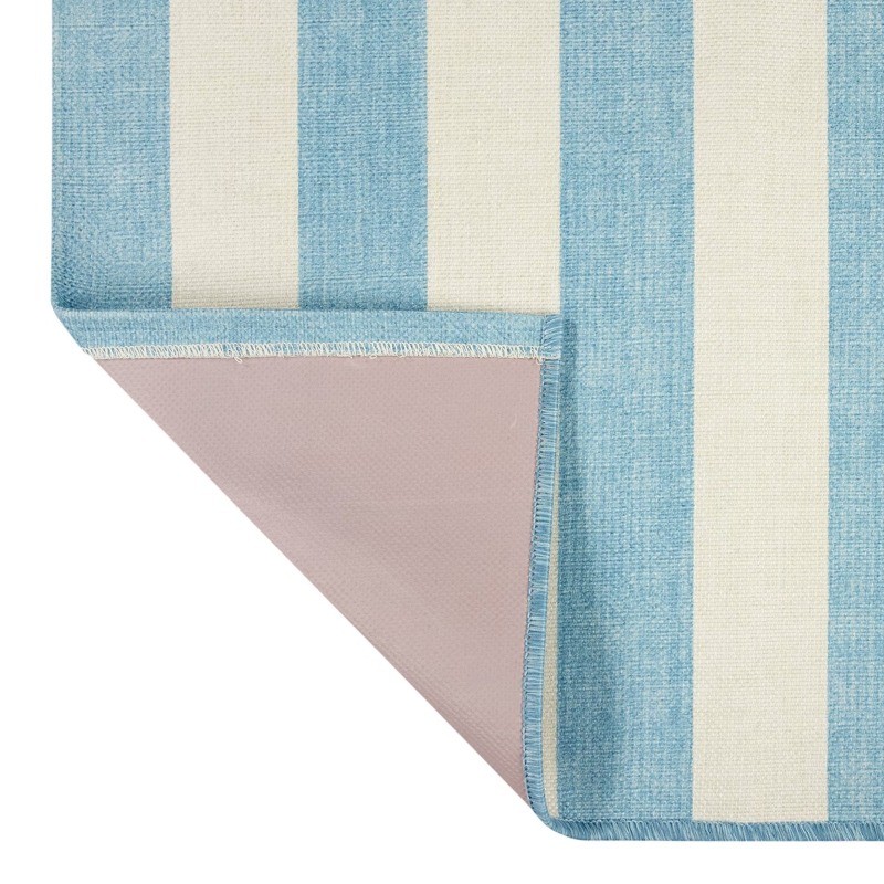 24″x36″ Boxwood Cabana Striped Accent Rug Blue/White