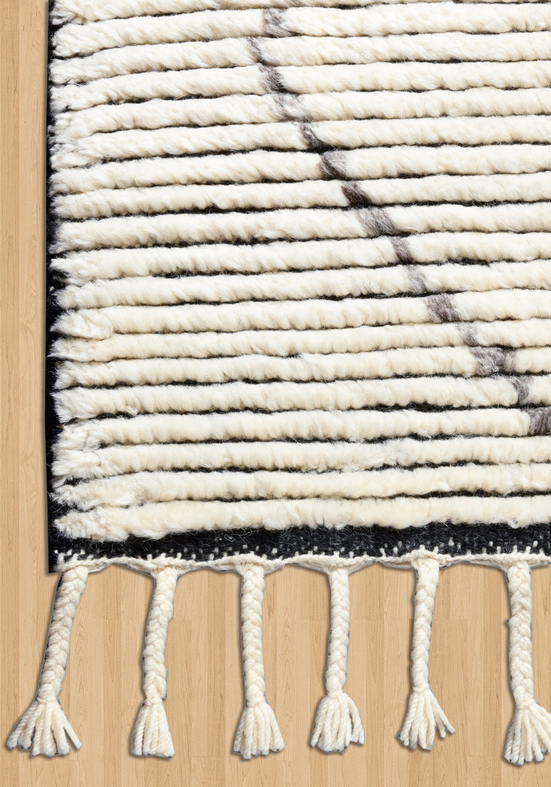 Livingroom Vintage Area Berber shag ivory Neutral Decorative Accent Designer Rug