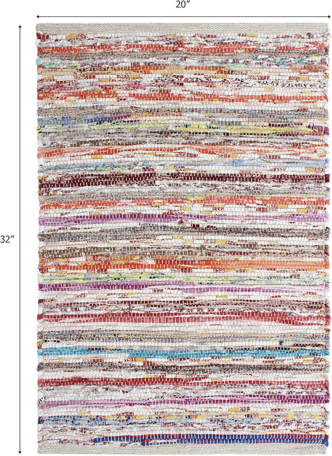 Cotton Chindi Rag Rug 2 Pack Handwoven Reversible Boho Farmhouse Accent 20×32
