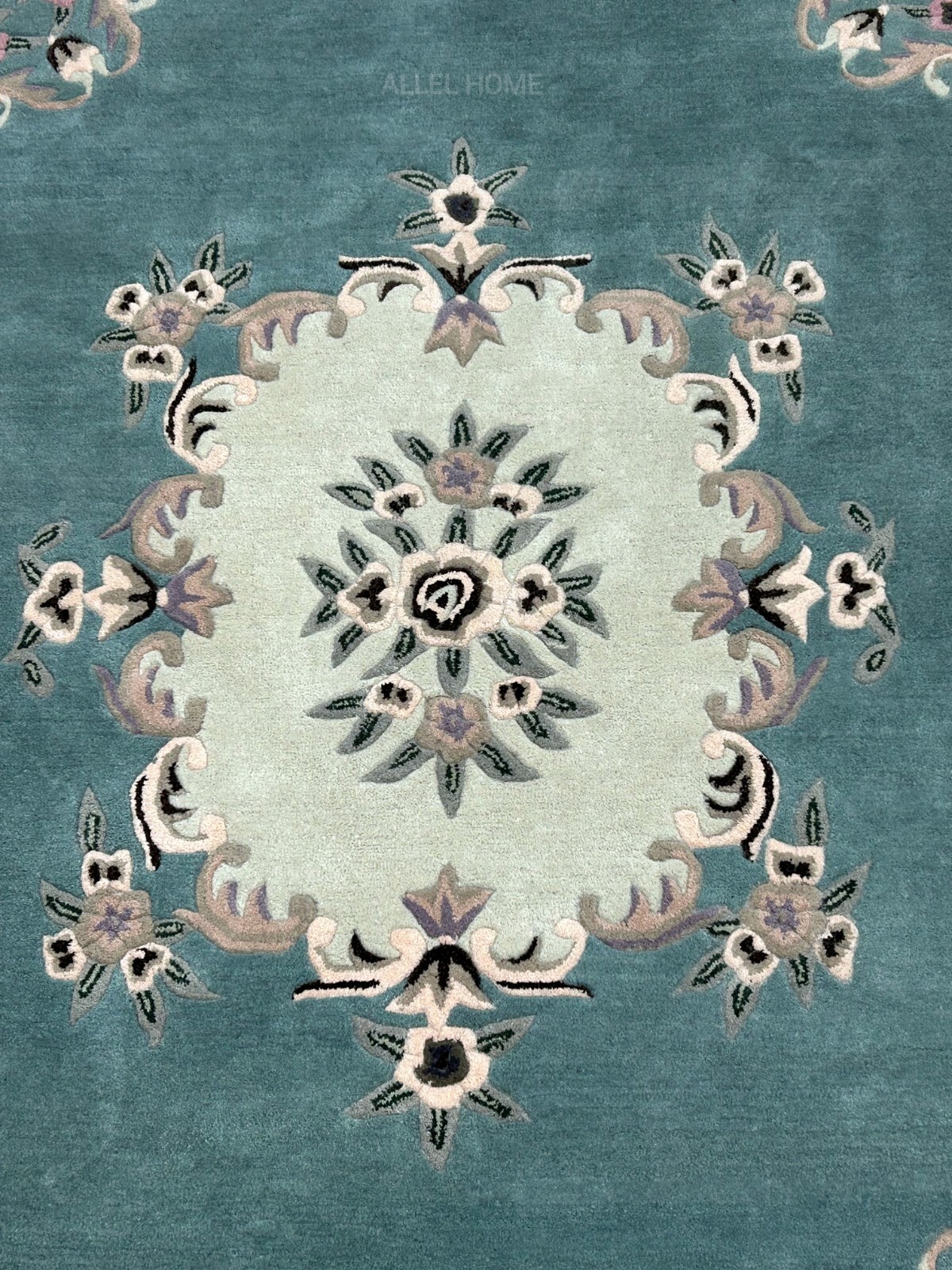Hand Tufted Aubusson Design Rug Banded Wool Carpet area rug 8×10 9×12 6×9 5×8