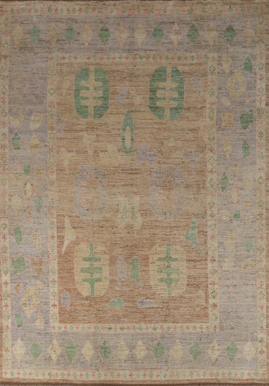 Vegetable Dye Traditional Oushak Turkish Rug Living Room Handmade Carpet 9×12 ft