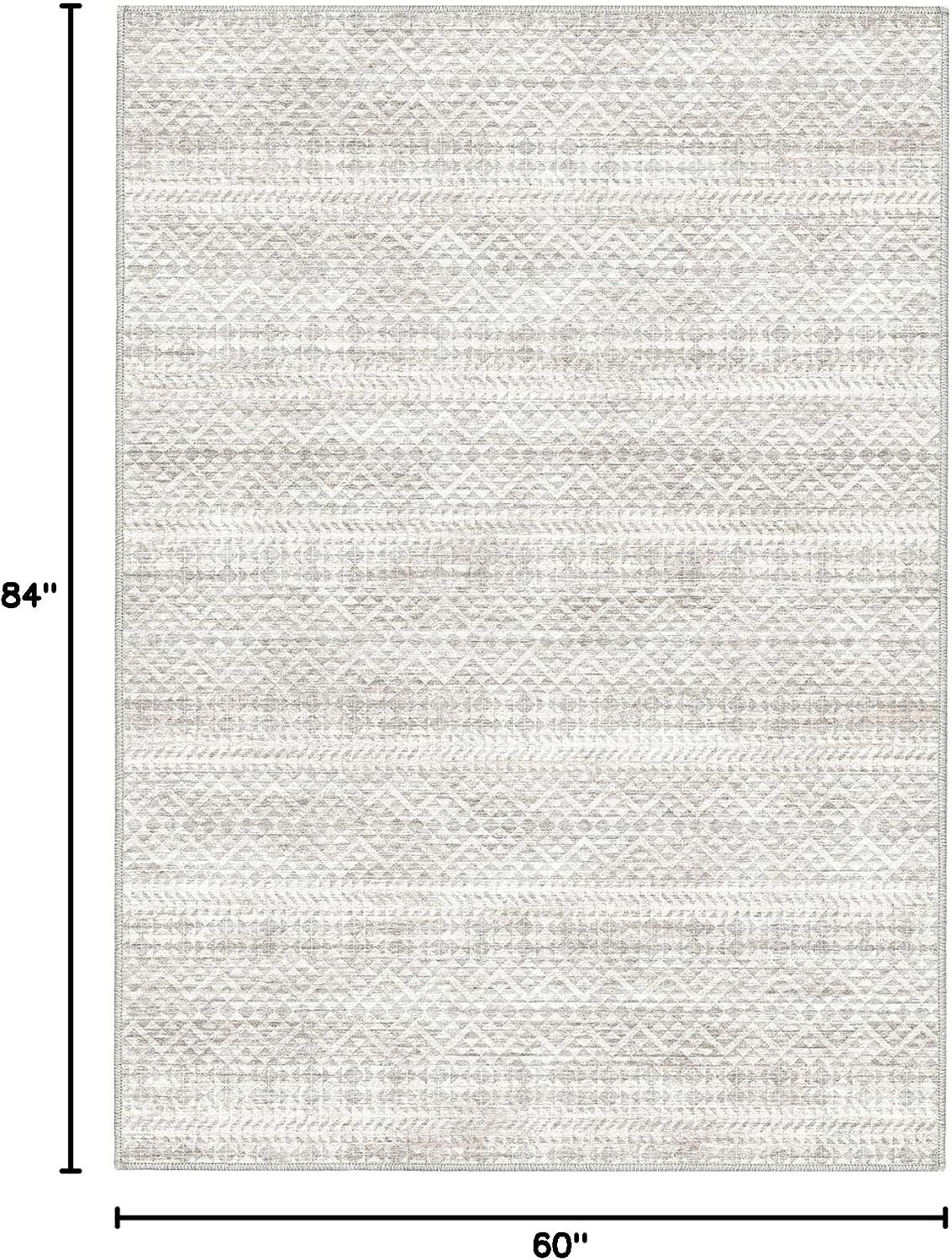 5’X7′ Machine Washable Abstract Design Area Rug, Non Slip, Stain Resistant, Non-