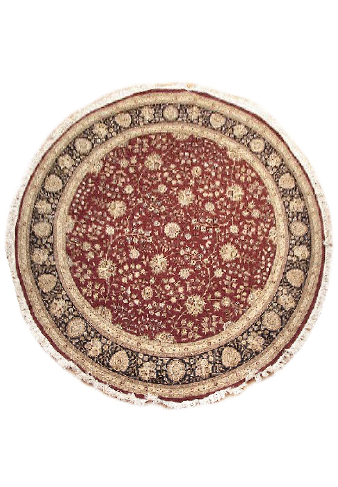 8 x 8 Feet Round Wool and Silk Hand-knotted Rug #PIX-10425