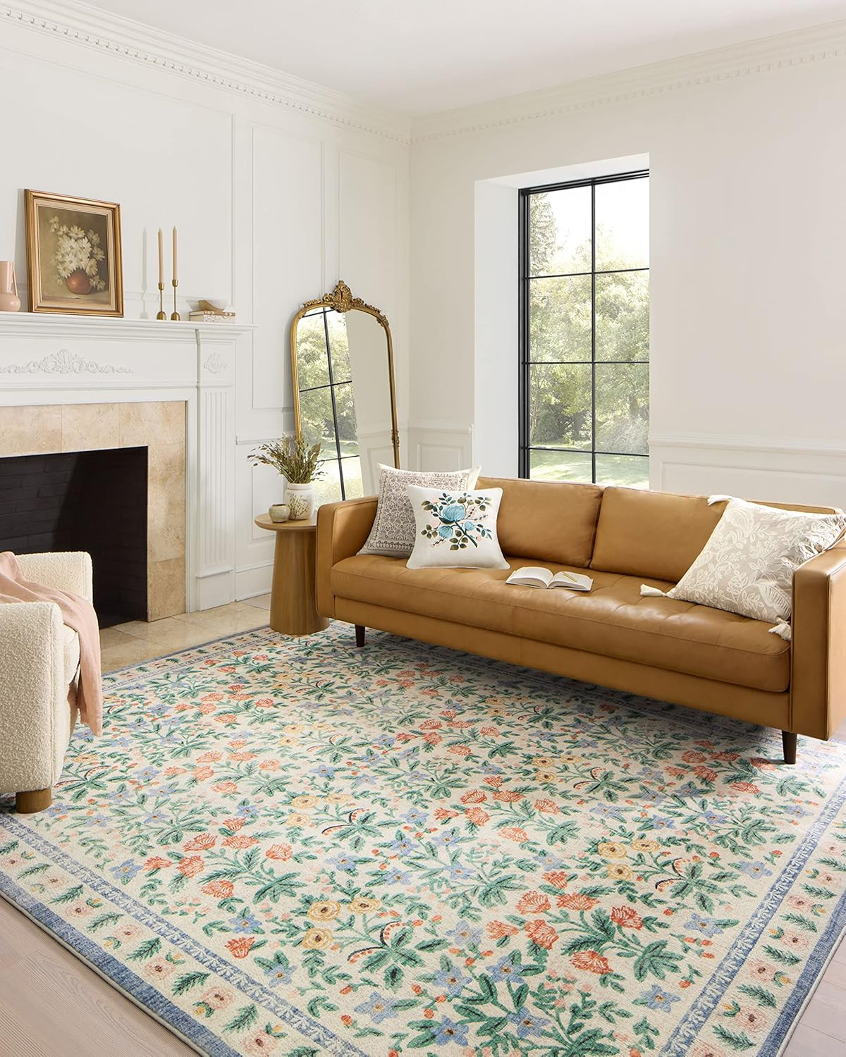 Eden Collection Mughal Garden Cream Accent Rug 3’6″ x 5’6″ by Loloi