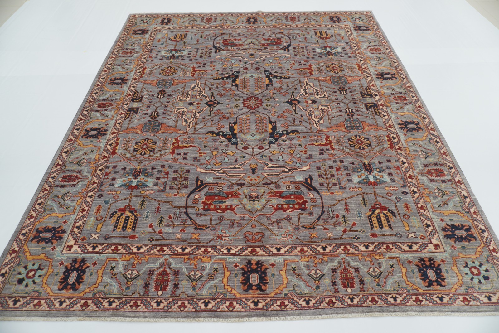 8 x 10 ft Gray Bidjar Afghan Hand Knotted Veg dyes Wool Traditional Rug