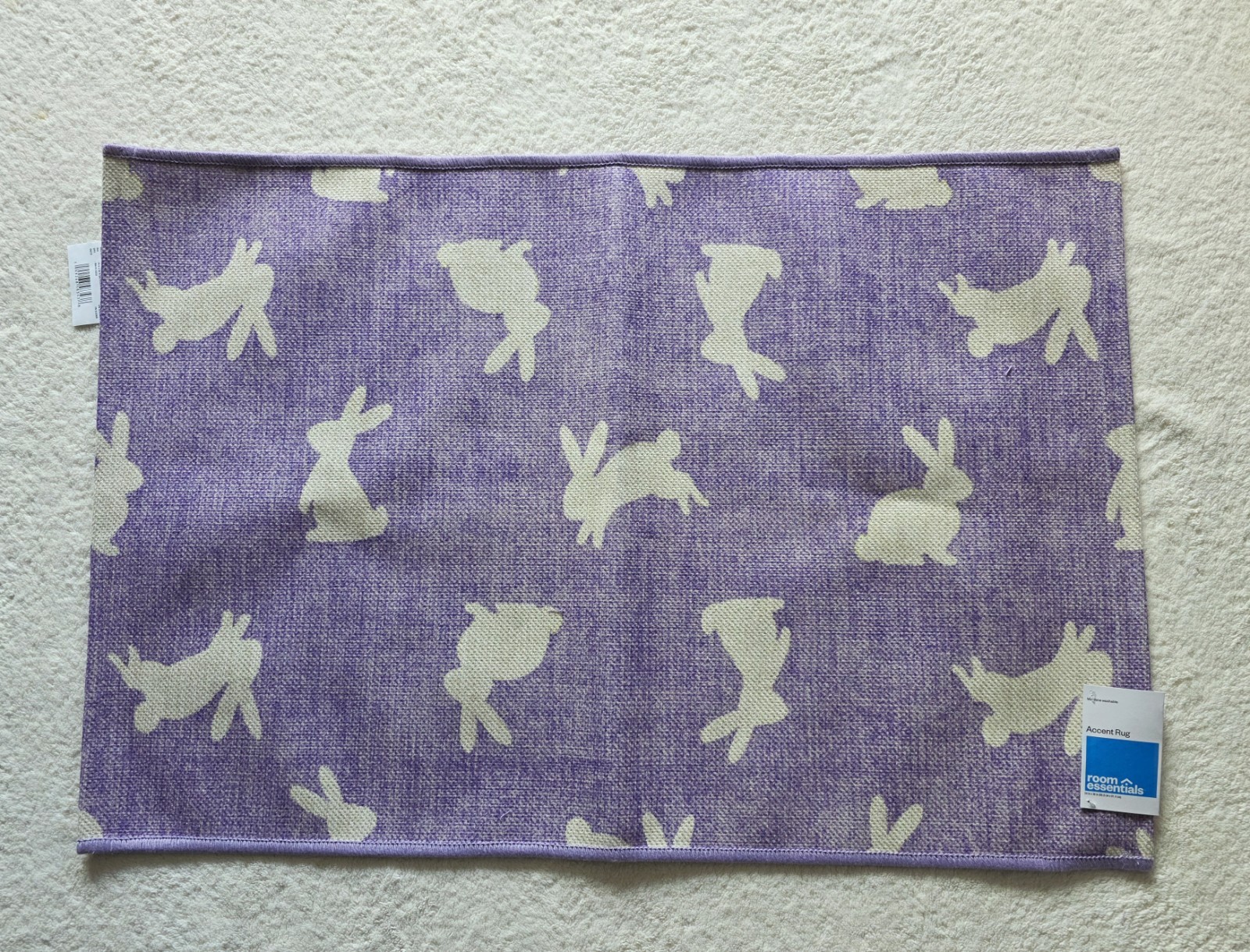 New Room Essentials Easter Bunnies Scatter Leaping Accent Rug Lilac 24″ × 36″