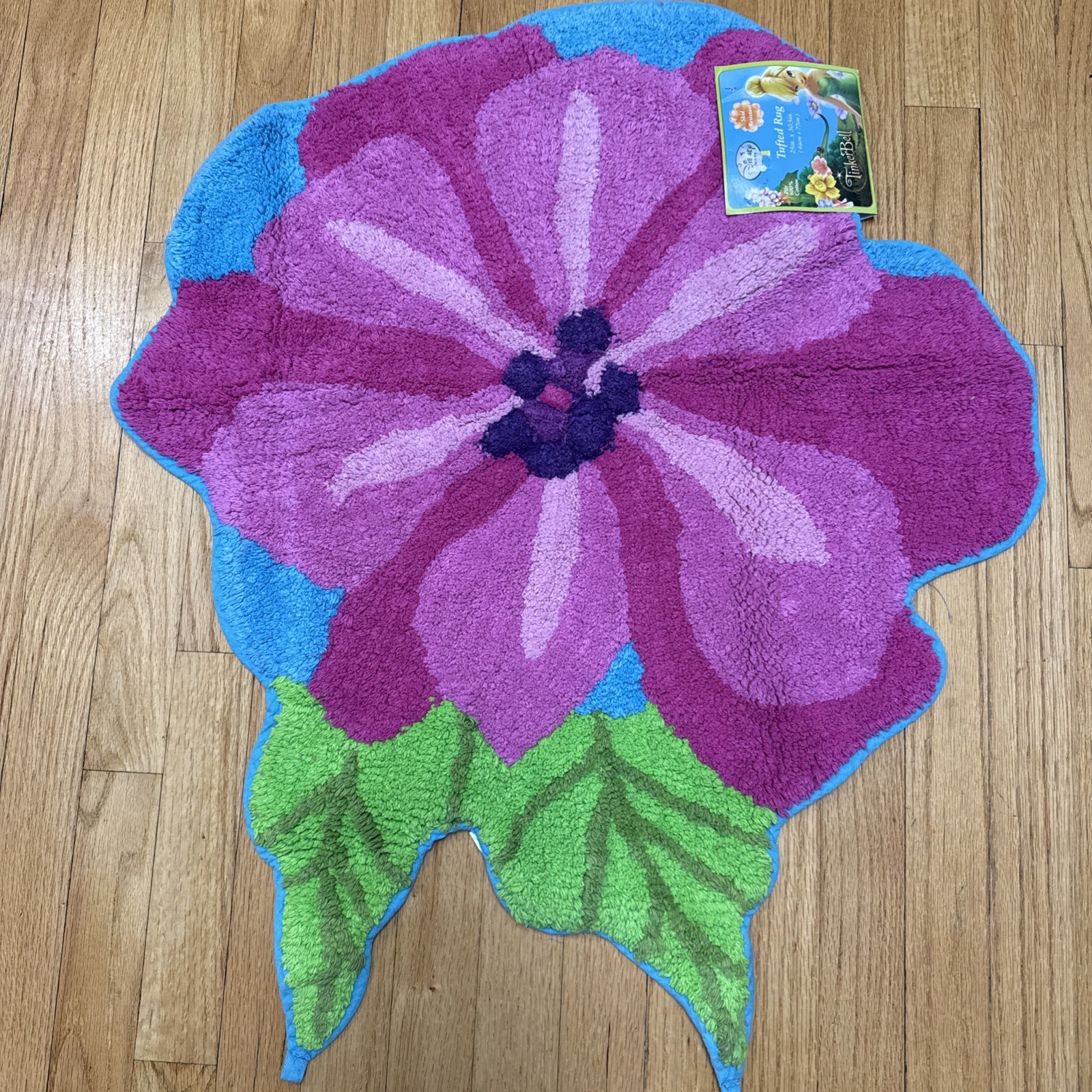 Rare Disney Tinkerbell Tufted Rug 100% Cotton Room Decor 25 x 30.5 New