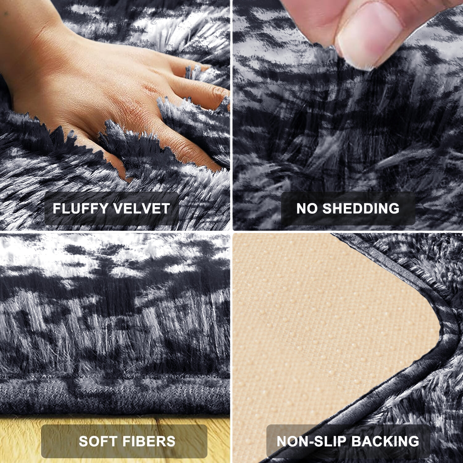 Shaggy Fluffy Area Rug Anti Skid Living Room Bedroom Carpet Ultra Soft Floor Mat