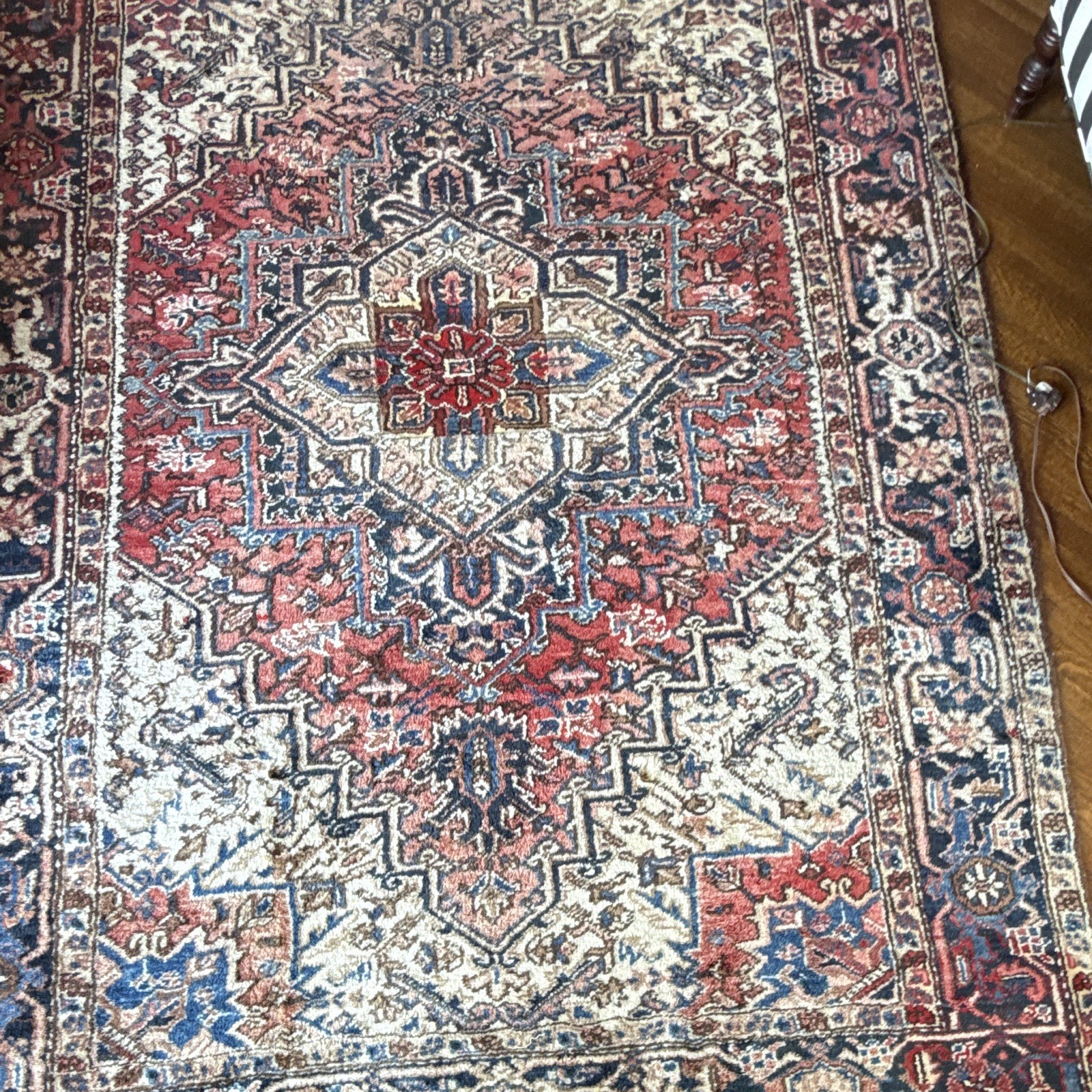 Vintage East European Heriz Area Rug, Hand-Knotted Wool, 9’6” x 6’3