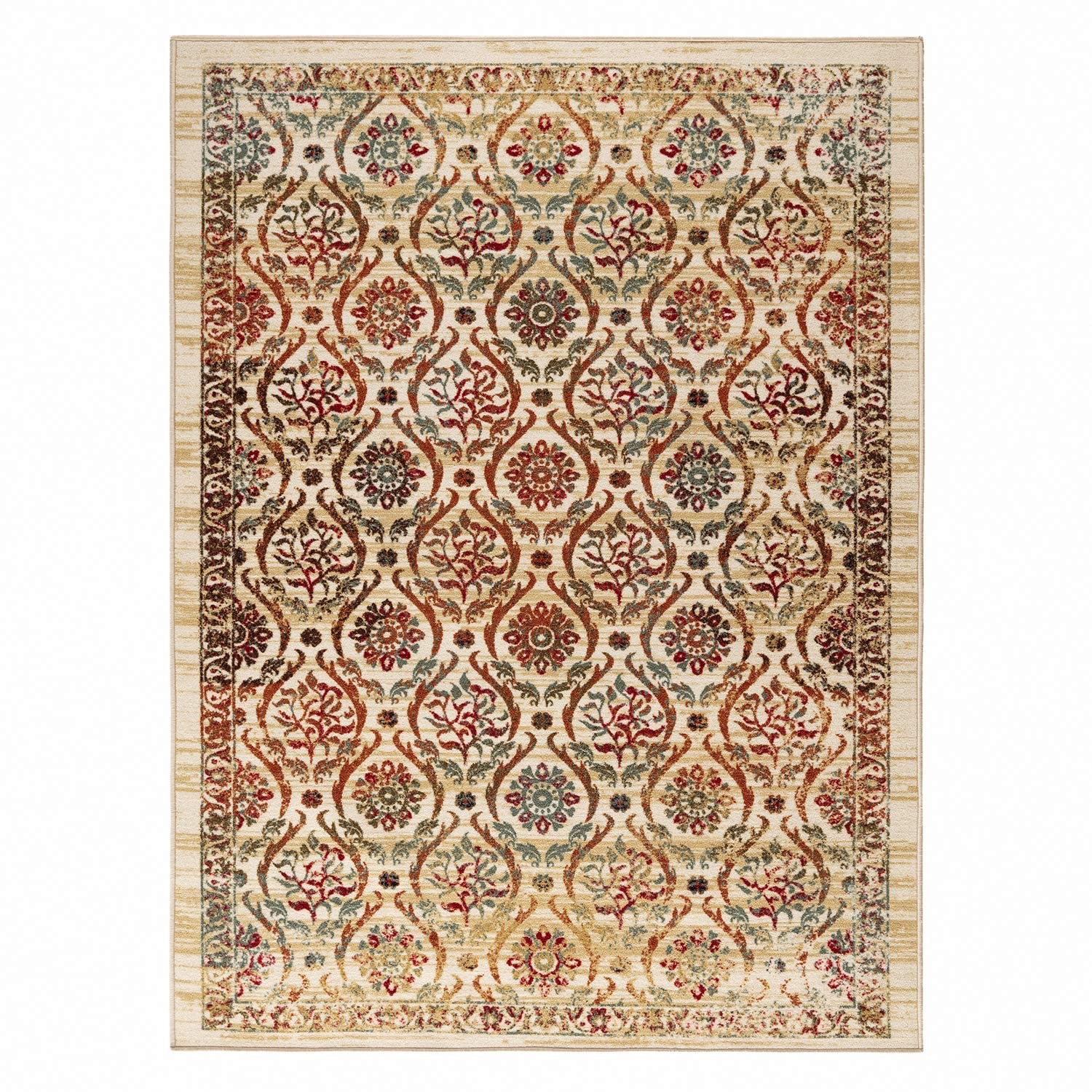Antep Rugs Alfombras Non-Skid Non-Slip 3X5 Rubber Backing Floral Geometric