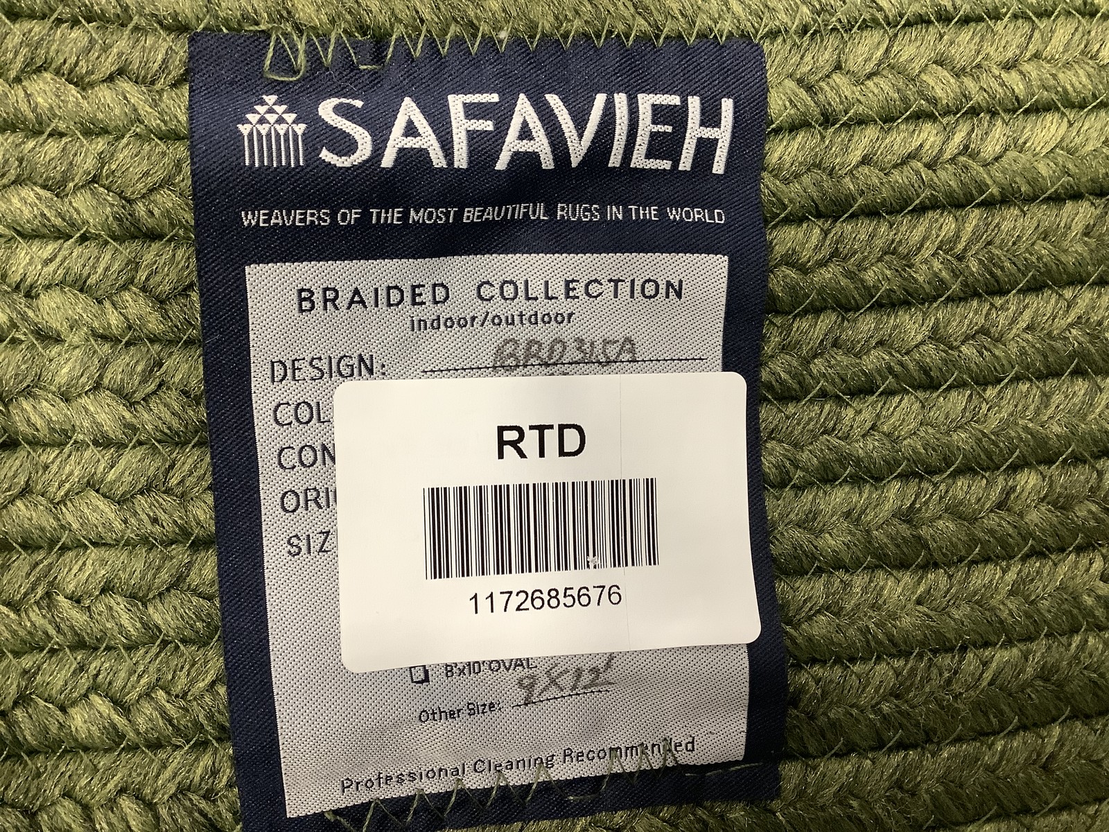 GREEN 9′-0″ x 12′-0″ Broken Thread Rug, Reduced Price 1172685676 BRD315A-9