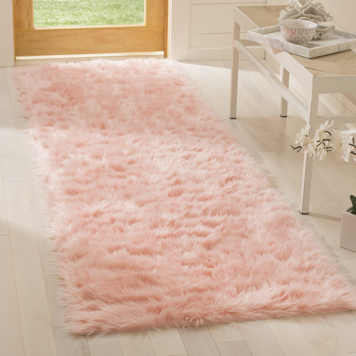 SAFAVIEH Faux Sheep Skin Collection FSS235G Pink Rug