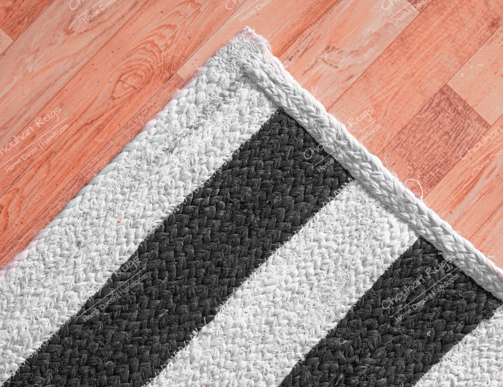 Custom Size 6×9 Ft Hand Braided Stripes Jute Rug Hallway, Large Area Rug