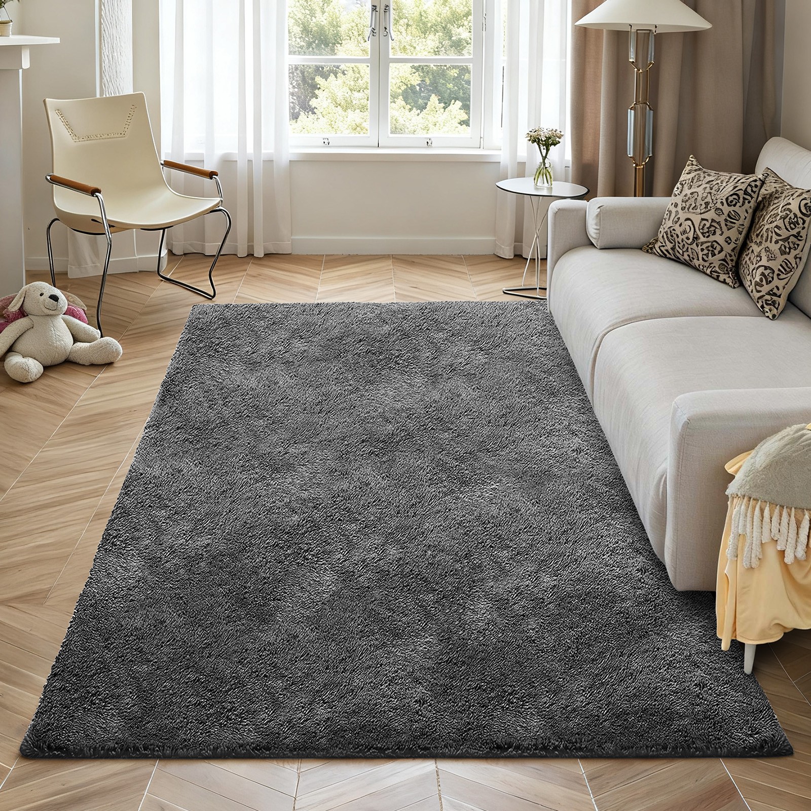 VEVOR Indoor Plush Area Rug 5 x 8 ft Modern Plush Carpet for Living Room Bedroom