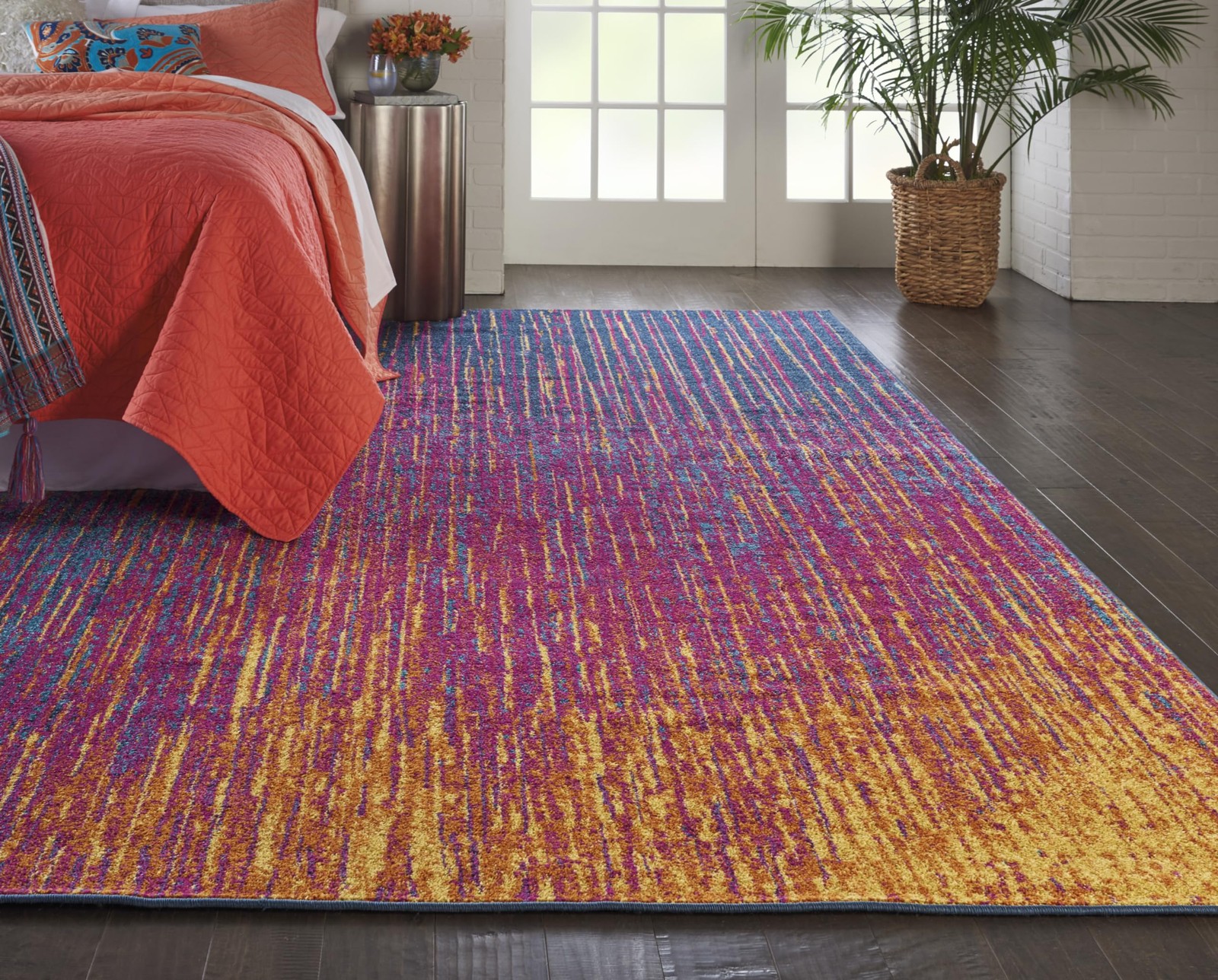 Home Passion Multicolor 8′ x 10′ Area Rug – Easy Clean, Non Shedding, Bed Roo…