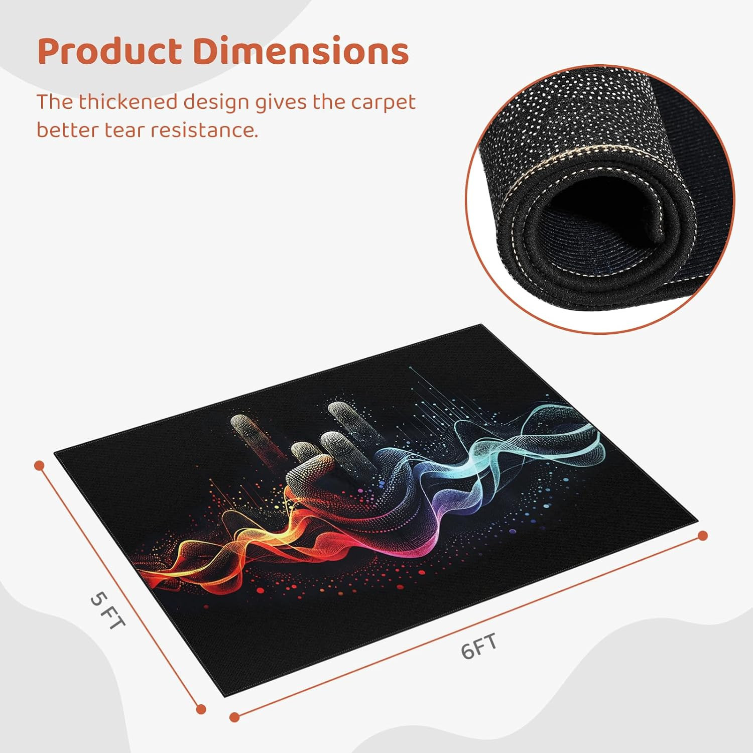 Non-Slip Drum Rug 6×5 Ft – Soundproof Carpet for Jazz & Electric Drum Sets