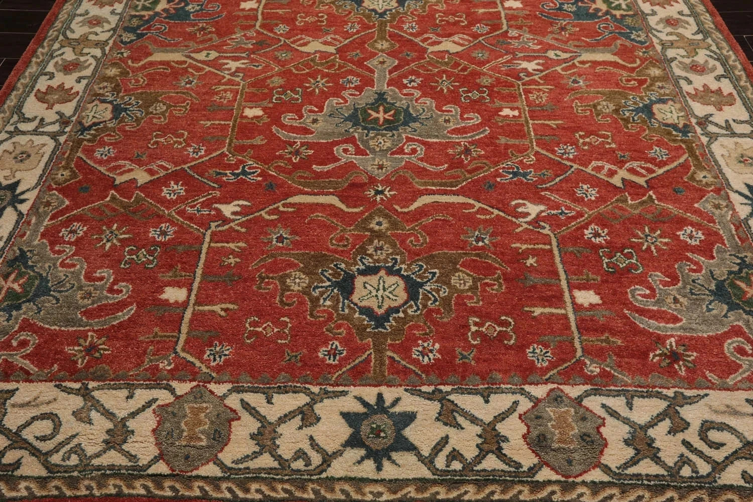 Geometric Design Handmade Hand Tufted 100% Wool Rug Color Multicolor Carpet Rug