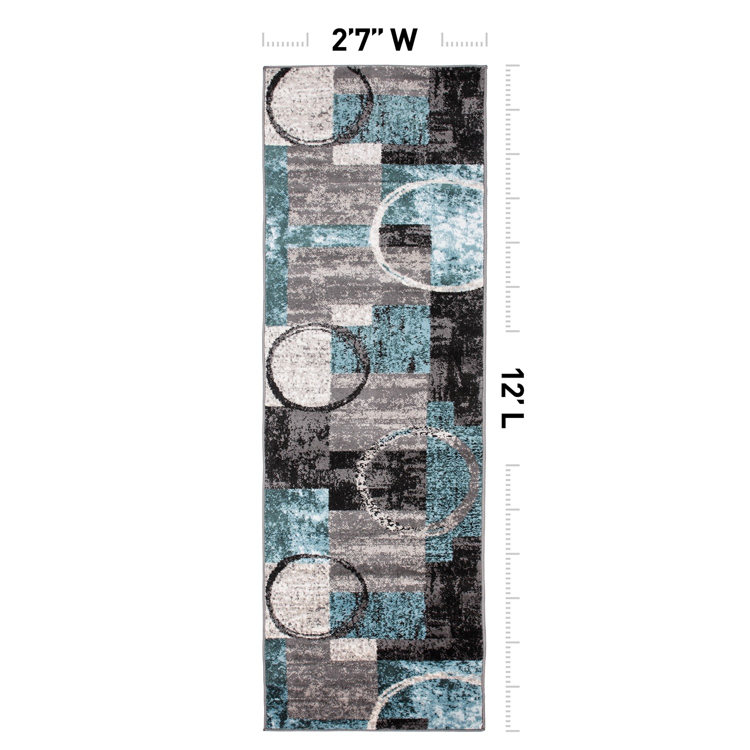 Rugshop Rugs Runners Abstract Circle Carpet Rug Runner Kitchen Rugs 2’7″x12′