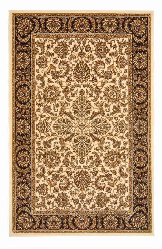 Ivory Bordered Synthetics Persien Floral Leaves Area Rug 1305 – Aprx 3’3″x5’4″