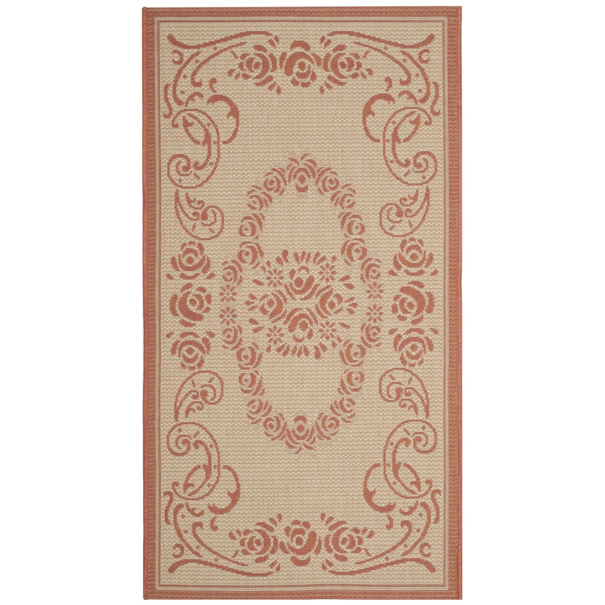 SAFAVIEH Outdoor CY1893-3201 Courtyard Natural / Terra Rug