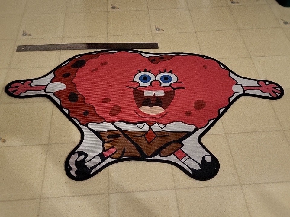 Pink Sponge Bob Rug, 32in x 18in