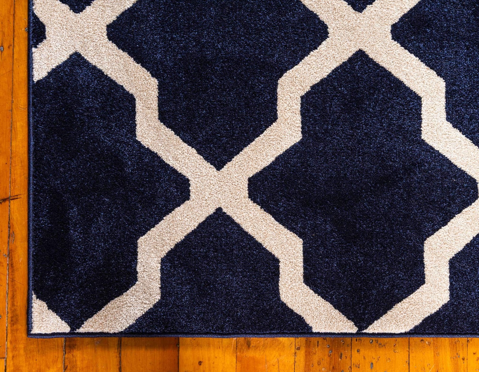 Unique Loom Trellis Collection Area 5’3″ x 8′ (Rectangular), Navy Blue/Beige