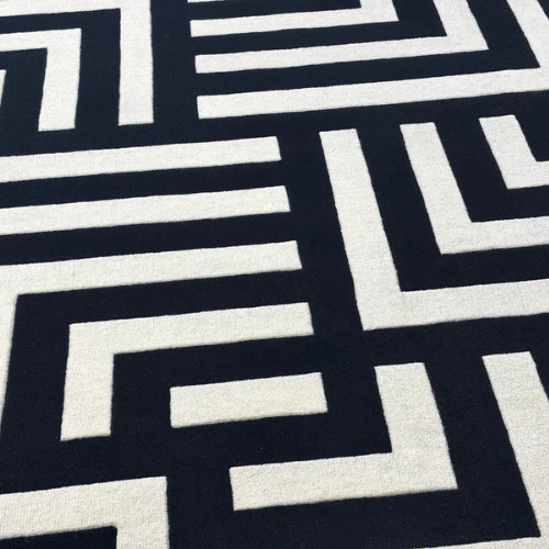 Tufted NZ Wool Rug Bedroom Handmade Area Rug 100% Wool rug White Black Area Rugs