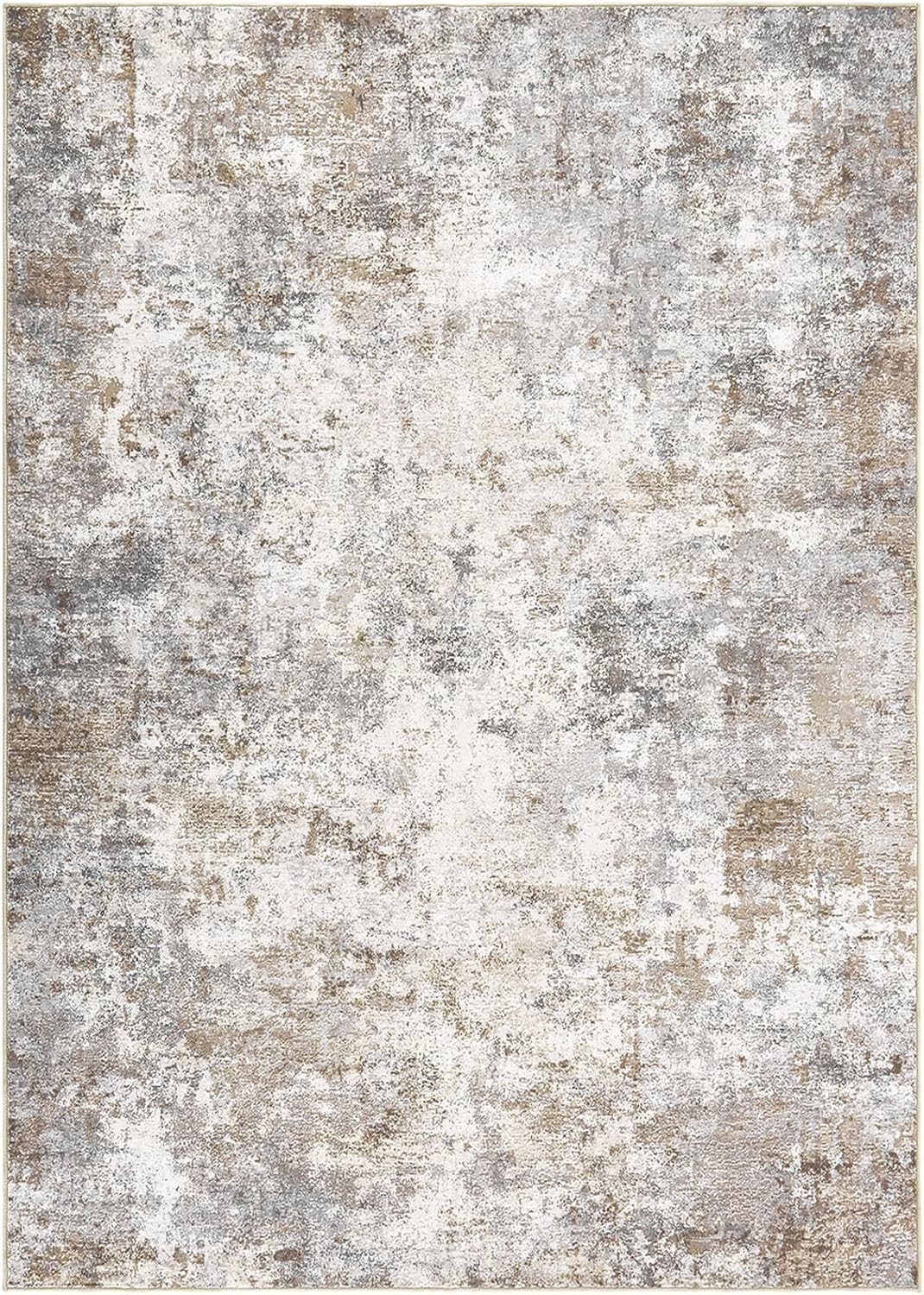 8×10 Area Rug Living Room Rugs – Washable Neutral Modern Abstract Soft Thin L…