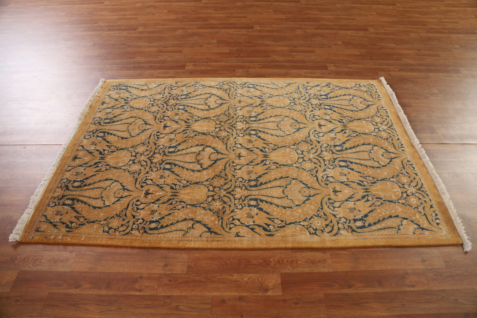 Vegetable Dye Art & Craft Style Area Rug 4×6 Ft Hand-Knotted Floral Wool Carpet