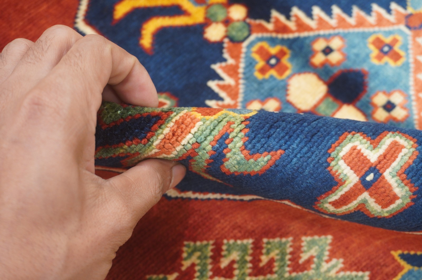 4×6 ft Red Shirvan Afghan Hand Knotted Wool Oriental Area Rug