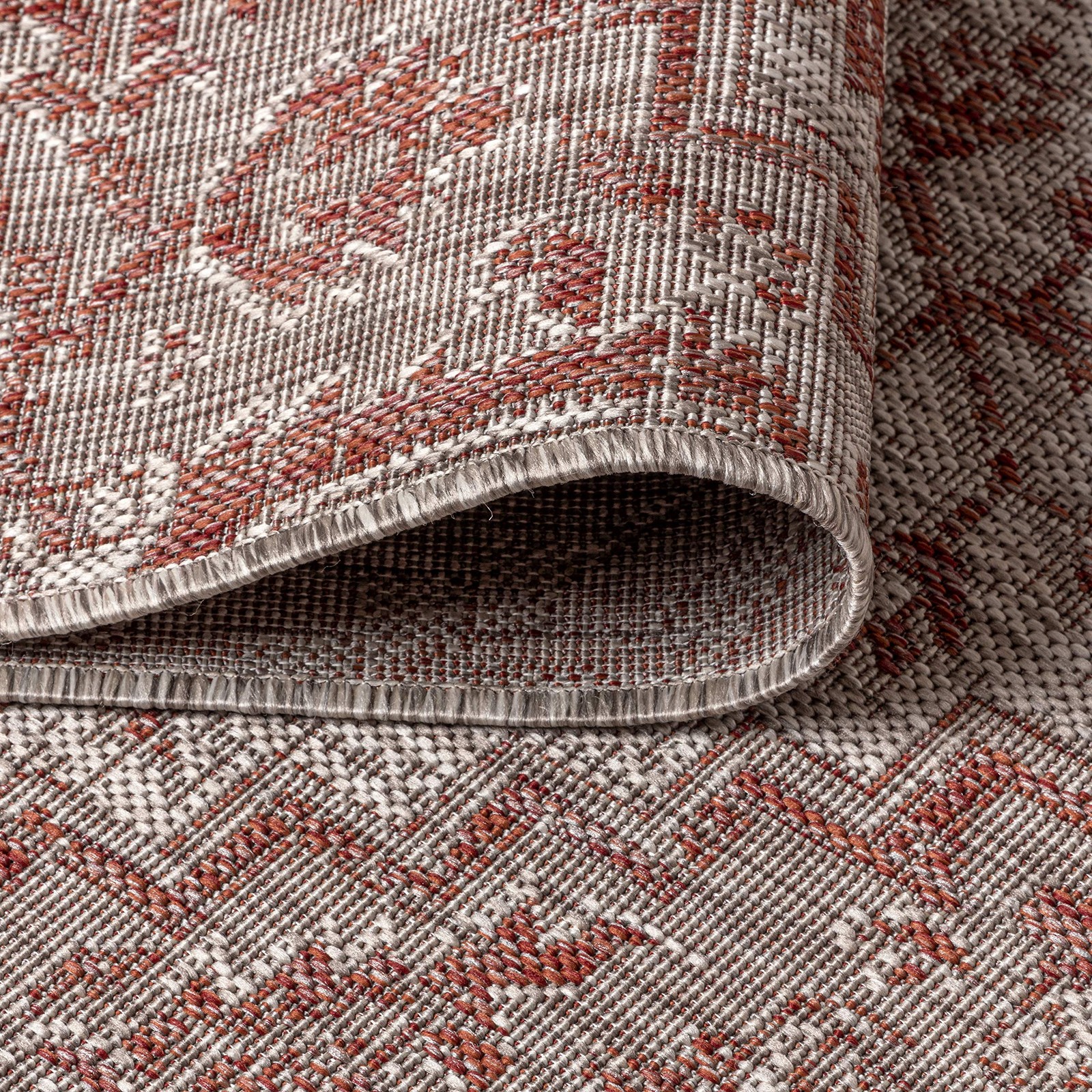 Red Taupe Rectangular Indoor Outdoor Rug 5X3 Durable Stain Resistant Pet Frie…