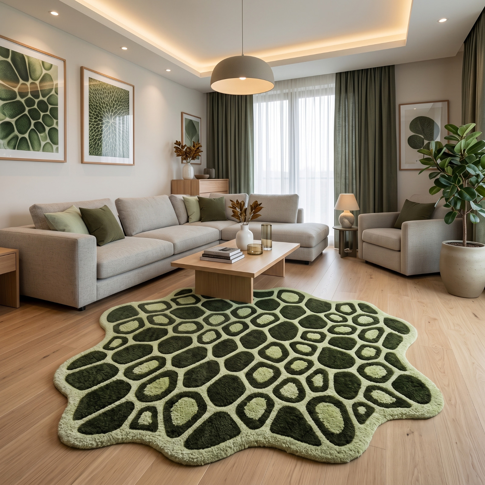 8×10 Hand Tufted Wool Area Rug Handmade Modern Designer Carpet Living Room