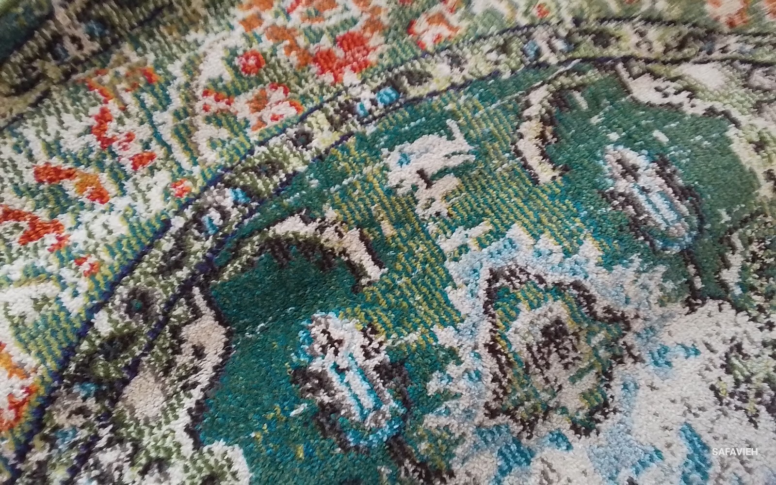 FT GREEN / LT BLUE 5′-0″ x 5′-0″ Damaged Rug Reduced Price 1172768598 MNC243F-5R