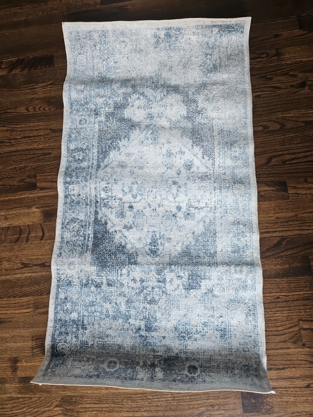 Nourison Astra Machine Washable Blue 2’2″ x 4′ Area Rug – Easy Cleaning, Non