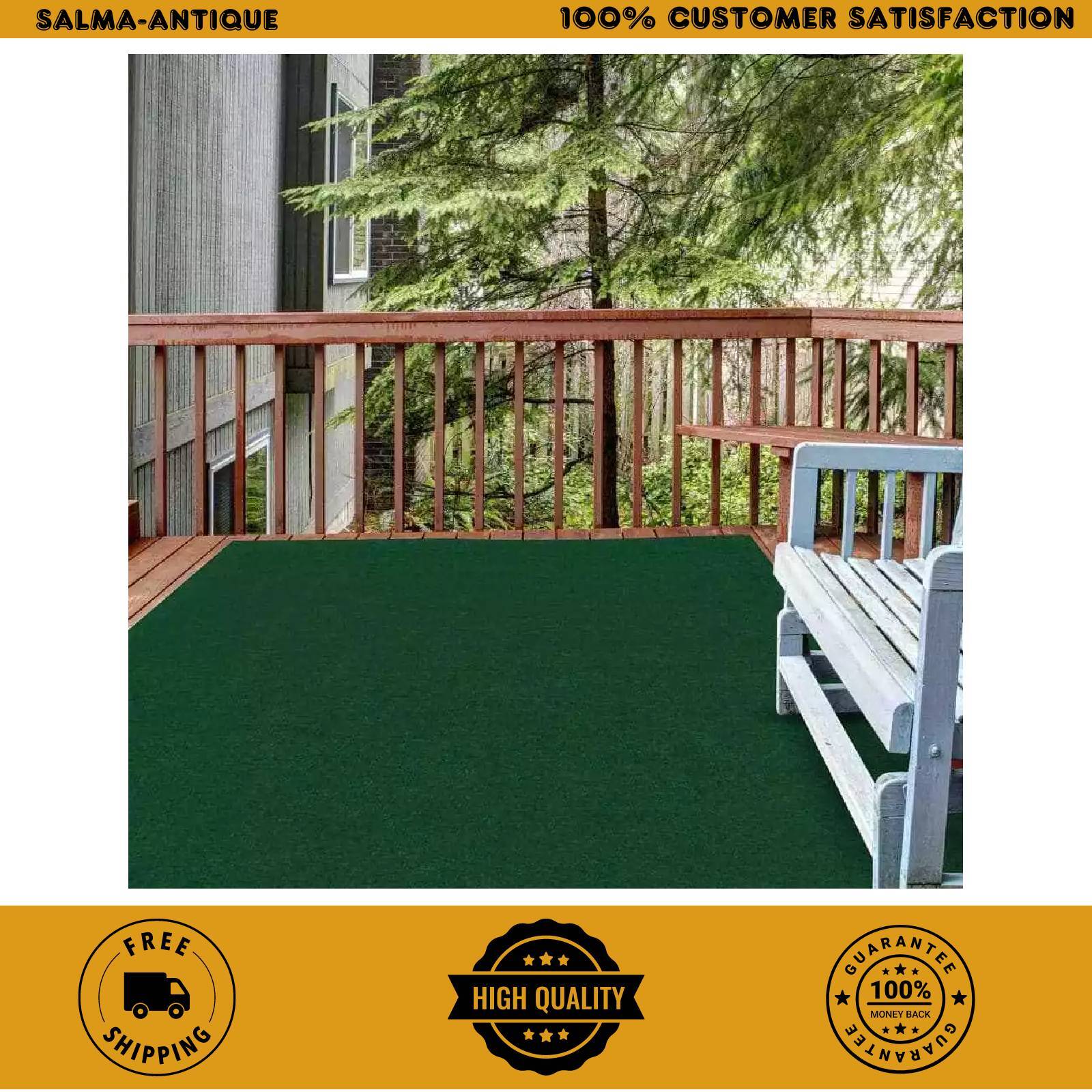 6′ x 8′ Green Artificial Grass Rug Indoor Outdoor Floor Patio Deck Golf Carpet