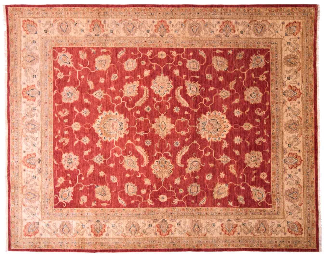 Afghan Ferahan Ziegler 200×250 Carpet Handknotted Beige Floral Pattern