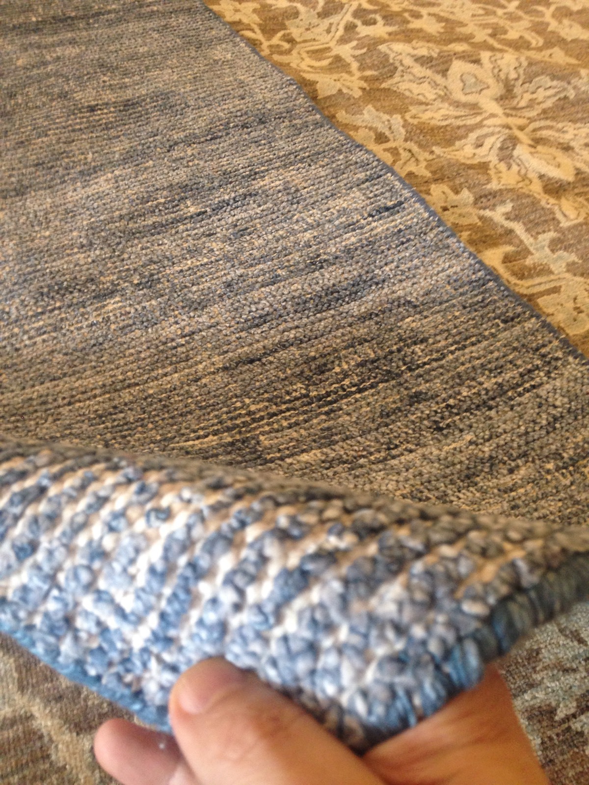 Spectacular Hand Knotted Runner Rug blue thin Solid Flat Woven Texture 2’x 10′
