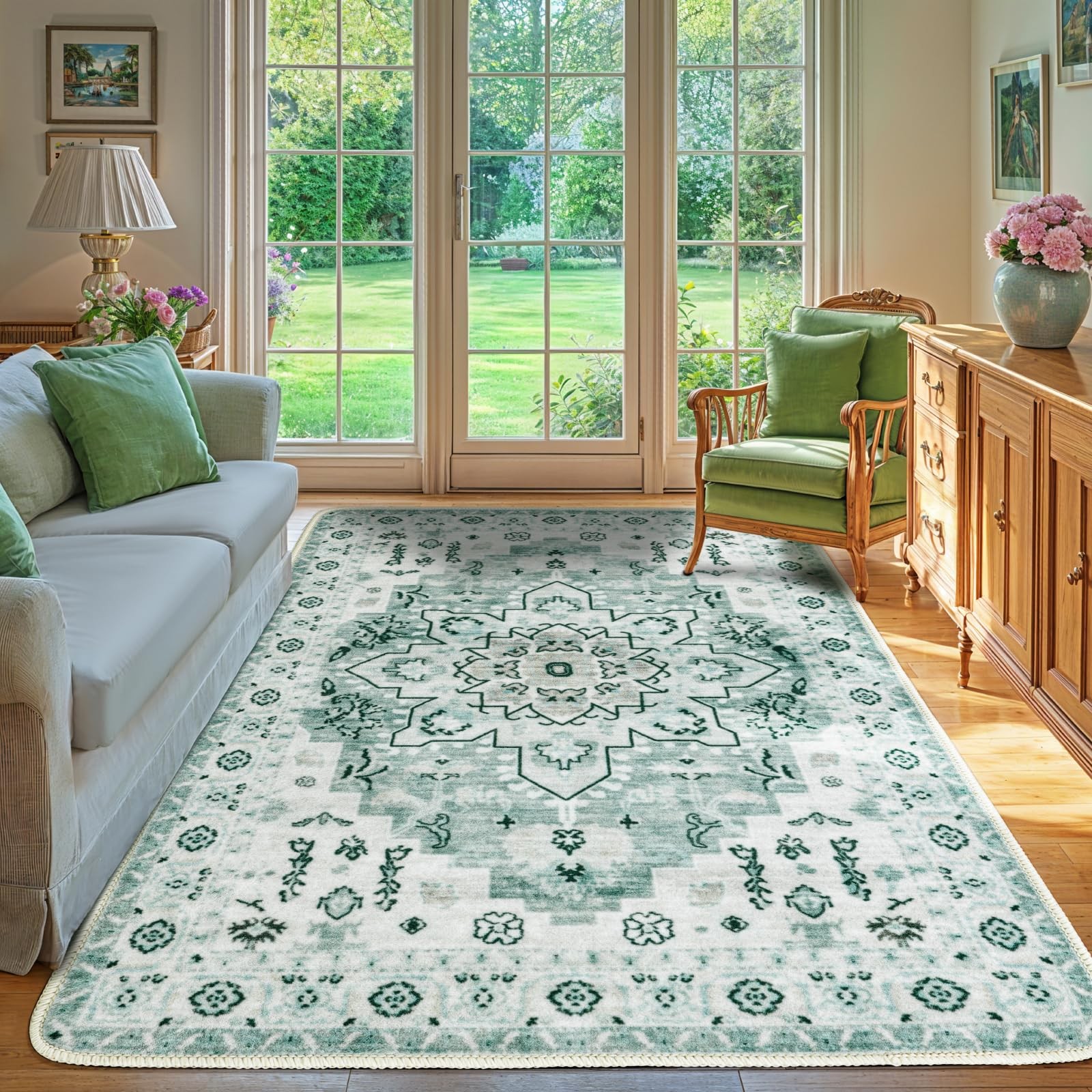 Lbro2M Boho Area Rug 6X9 Washable Rugs For Bedroom Piles Indoor Carpet Non Slip