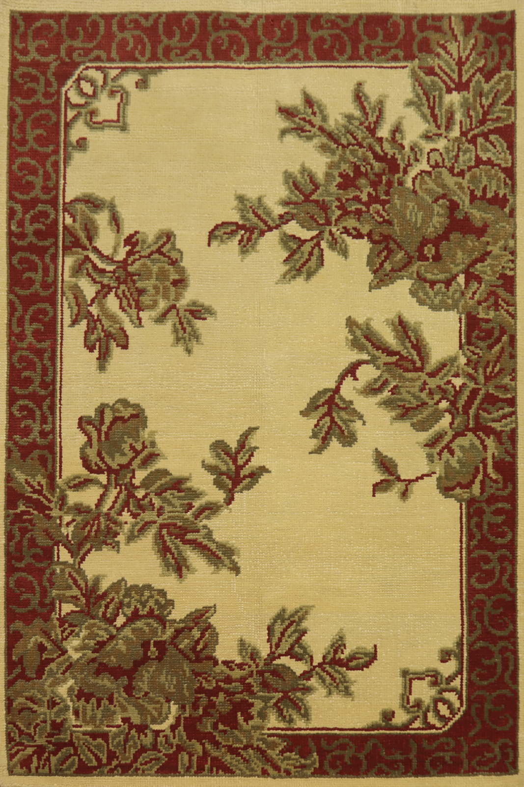 Modern Floral One-of-a-kind Wool Rug for Living Room 6×8 ft