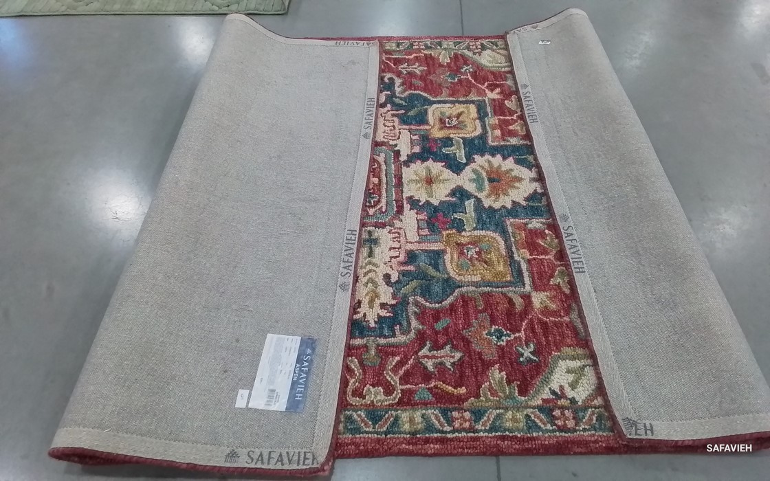 RED / BLUE 5′-0″ x 8′-0″ Back Stain Rug, Reduced Price 1172806240 APN507A-5