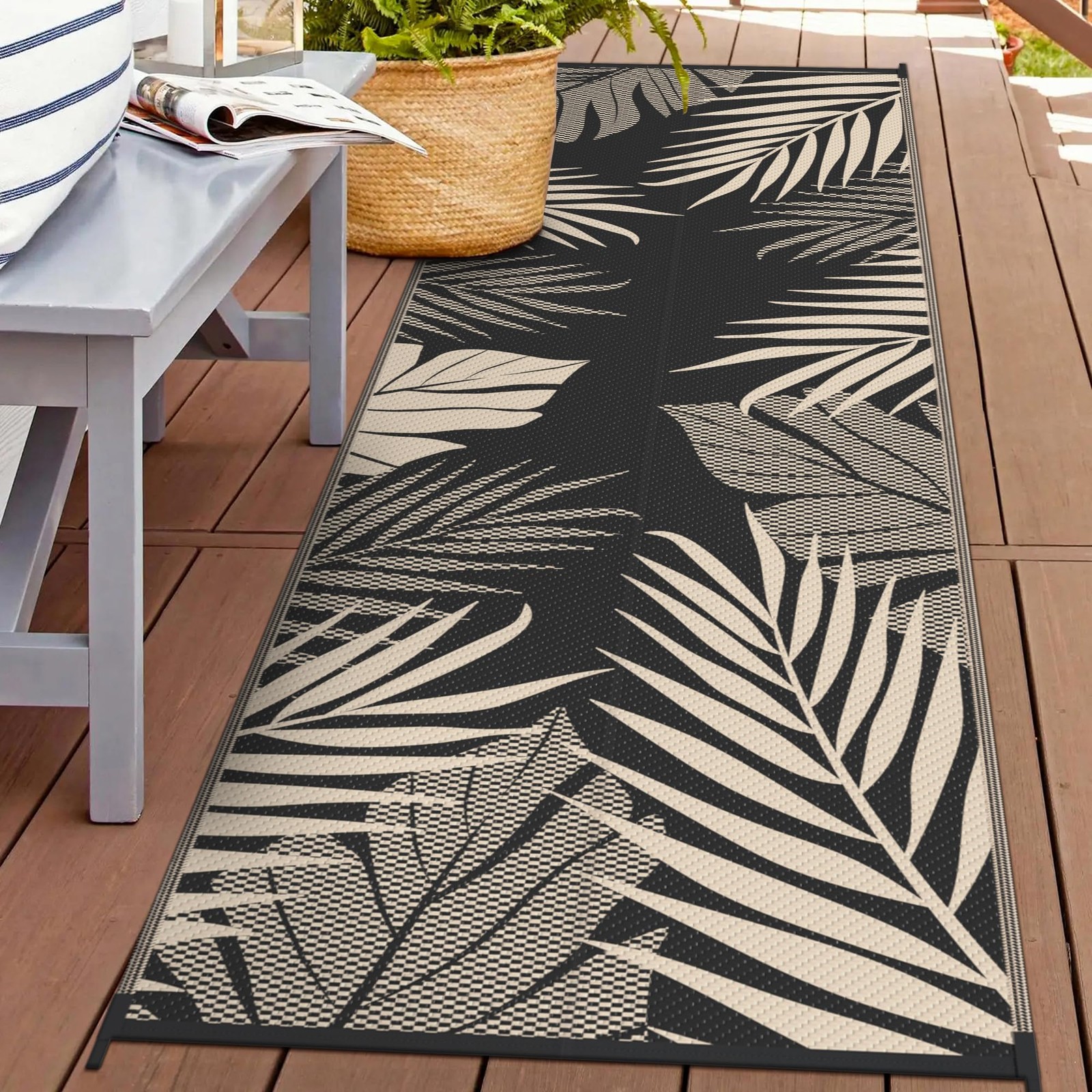 GENIMO Outdoor Rug 2.5′ x 8′ Waterproof for Patios Clearance, Reversible Outd…