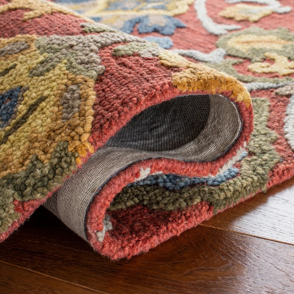 SAFAVIEH Blossom BLM402Q Handmade Red / Multi Rug Area Rug 8×10 6×9