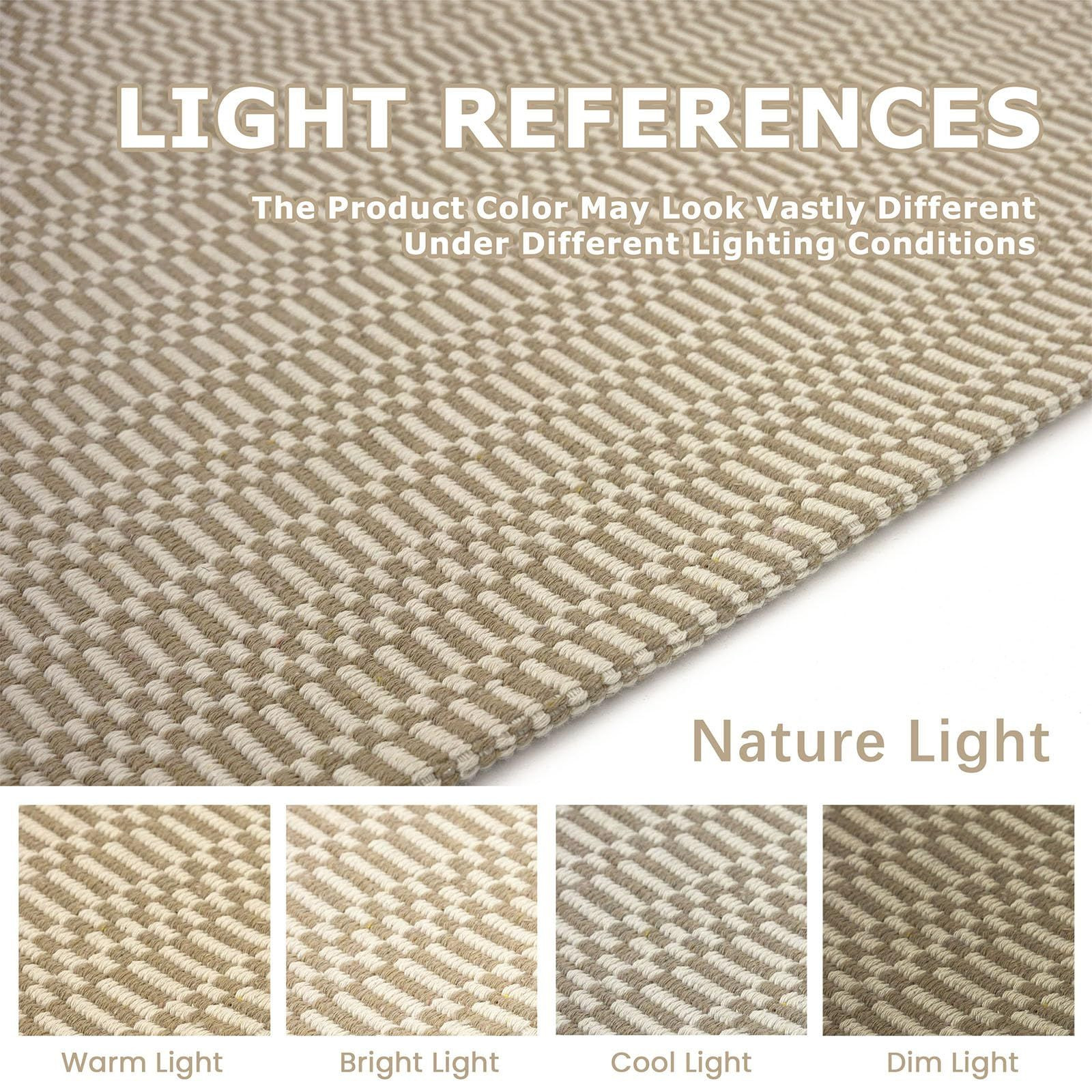 KOZYFLY Washable Area Rug, 2×3 Ft, 2′ x 3′ (Rectangular), Sand/Ivory