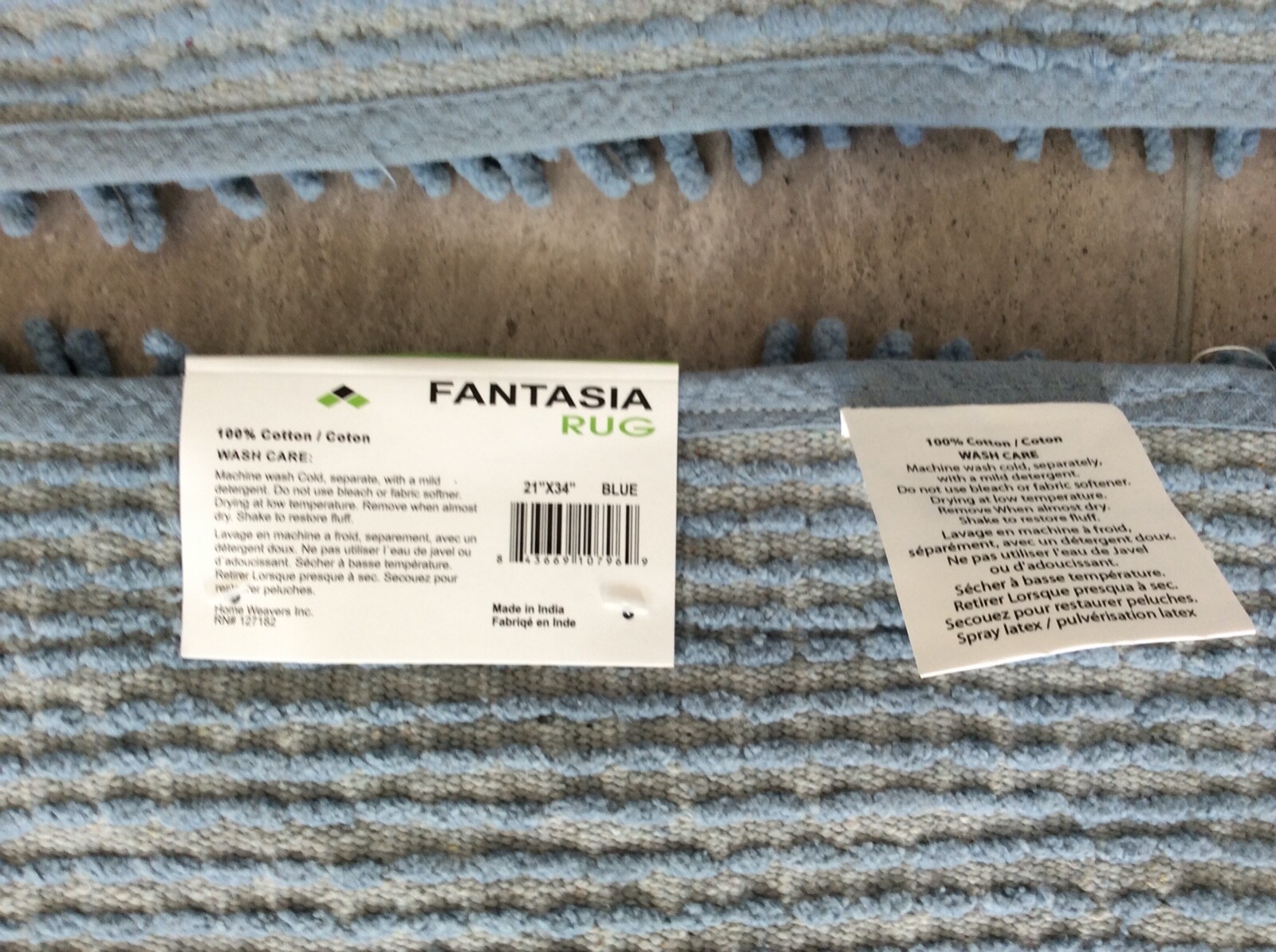 Fantasia 2 Piece Bath Rug 21″X 34″ 24″X 40″ Linen Blue