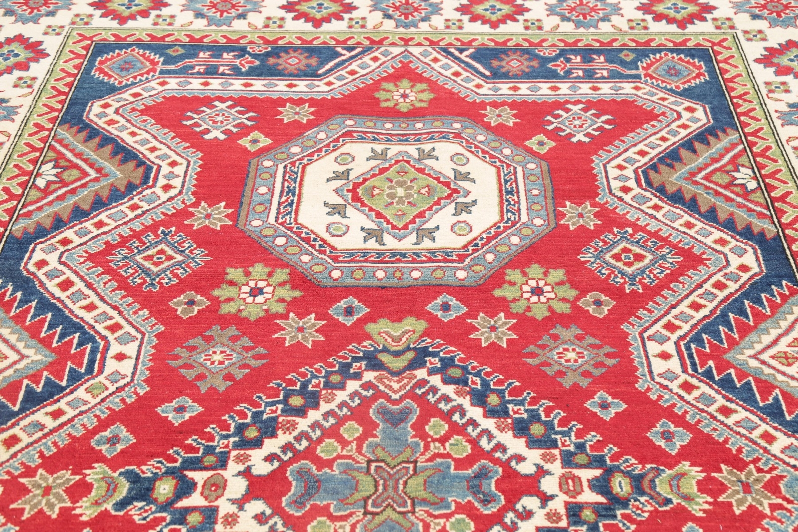Geometric South-west Super Kazak Oriental Area Rug Hand-made Living Room 7’x10′