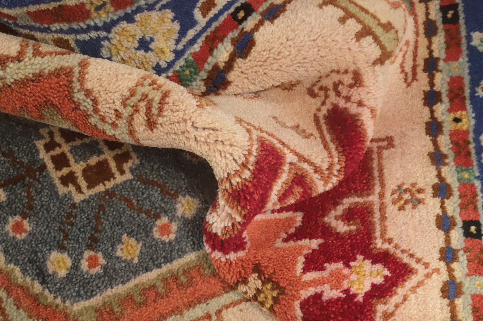 Handmade Peach Wool Carpet Geometric Kazak Indian Rug 3×5 Ft traditional Rug