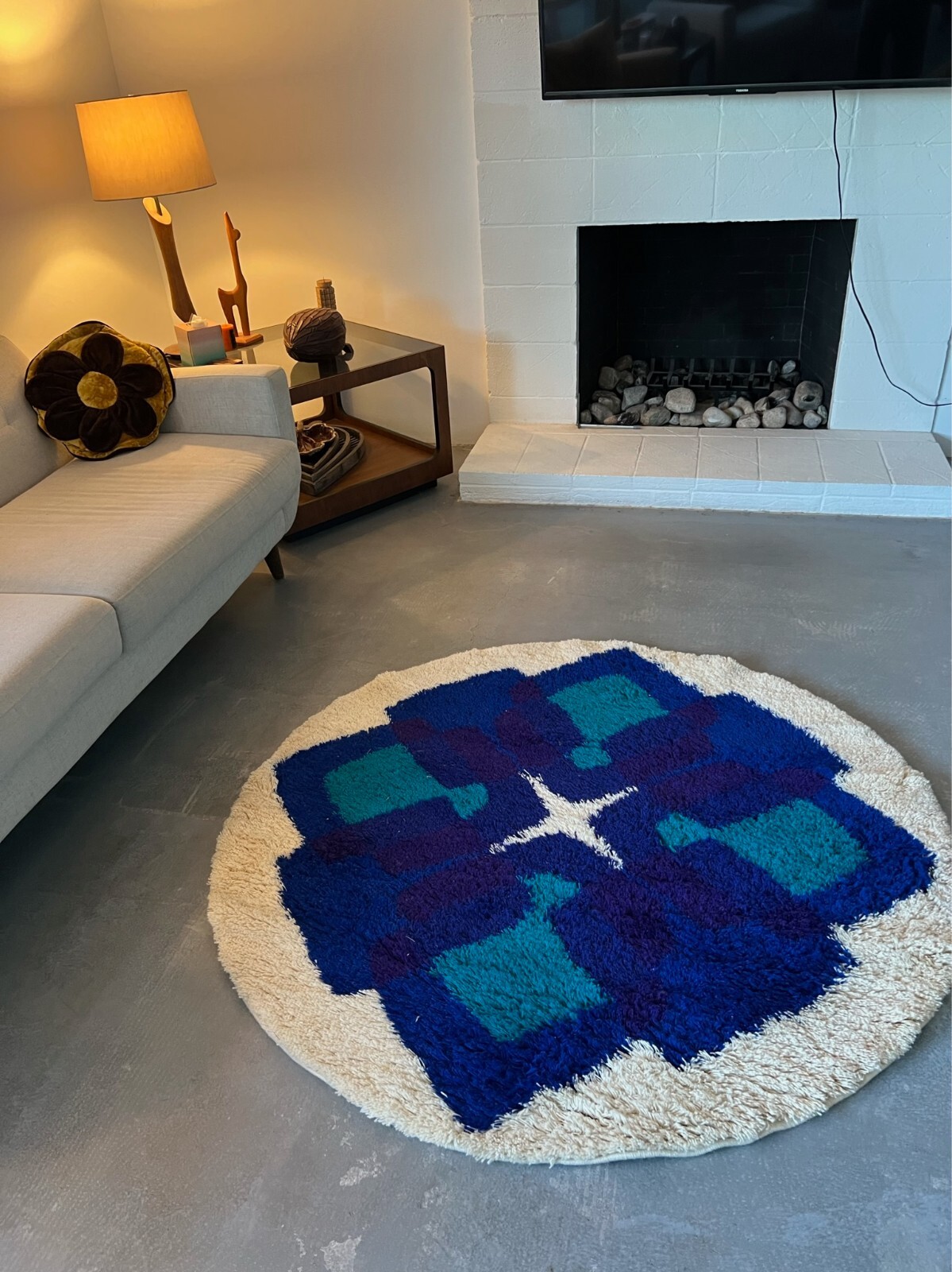 70’s HOJER EKSPORT WILTON Danish Scandinavian Rya Rug UNUSED Mid Century Modern